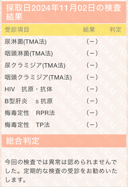 MAKI（マキ） 11月　性病検査異常なし👍