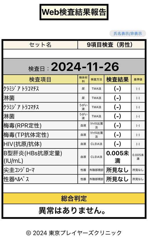 MATSU（マツ） 検査結果