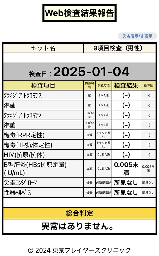 SEIYA(セイヤ) 1月性病検査