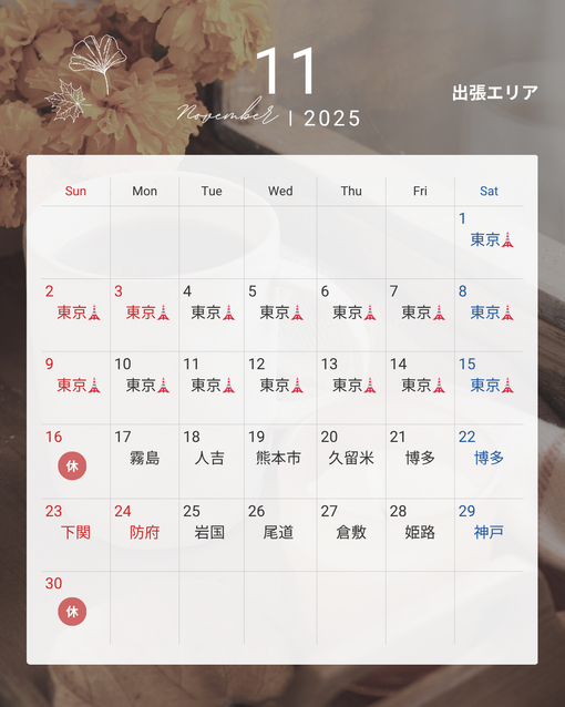 KUGA（クウガ） 11月シフト