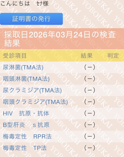 SENA（セナ） 性病検査クリア✨