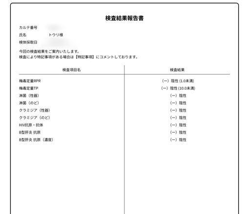 TORI（トウリ） 性病検査