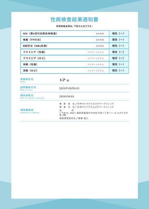 TOA（トア） 9月もオールクリア！！